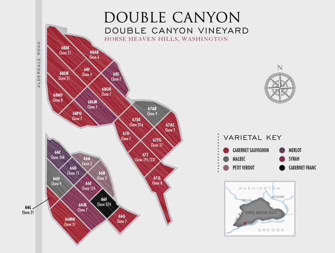 Map of Double Canyon Vineyard